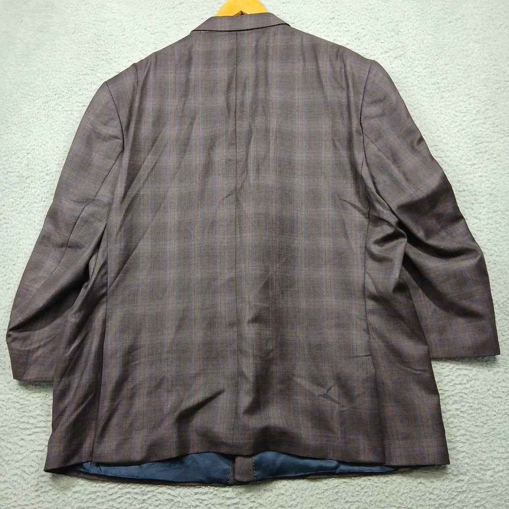 Jack Victor‎ Men's 54R Brown Plaid 100% Wool Blazer Sport Coat Canada